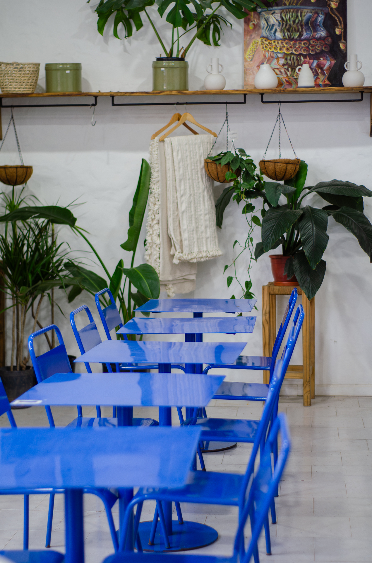 Café de especialidad y medialunas rodeados de plantas